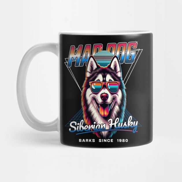 Mad Dog Siberian Husky Dog by Miami Neon Designs